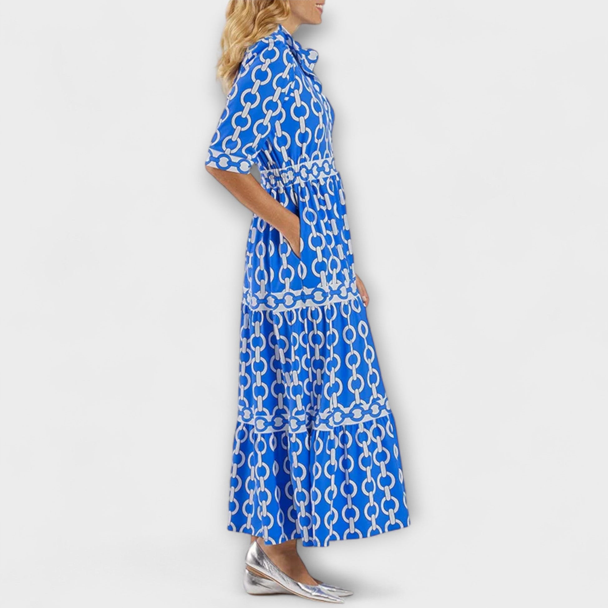 Chic Midi Dress with Eye-Catching Chain Pattern for Effortless Style 5