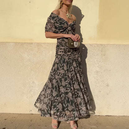 Chic Off-Shoulder Printed Summer Dress for Effortless Style and Comfort 2