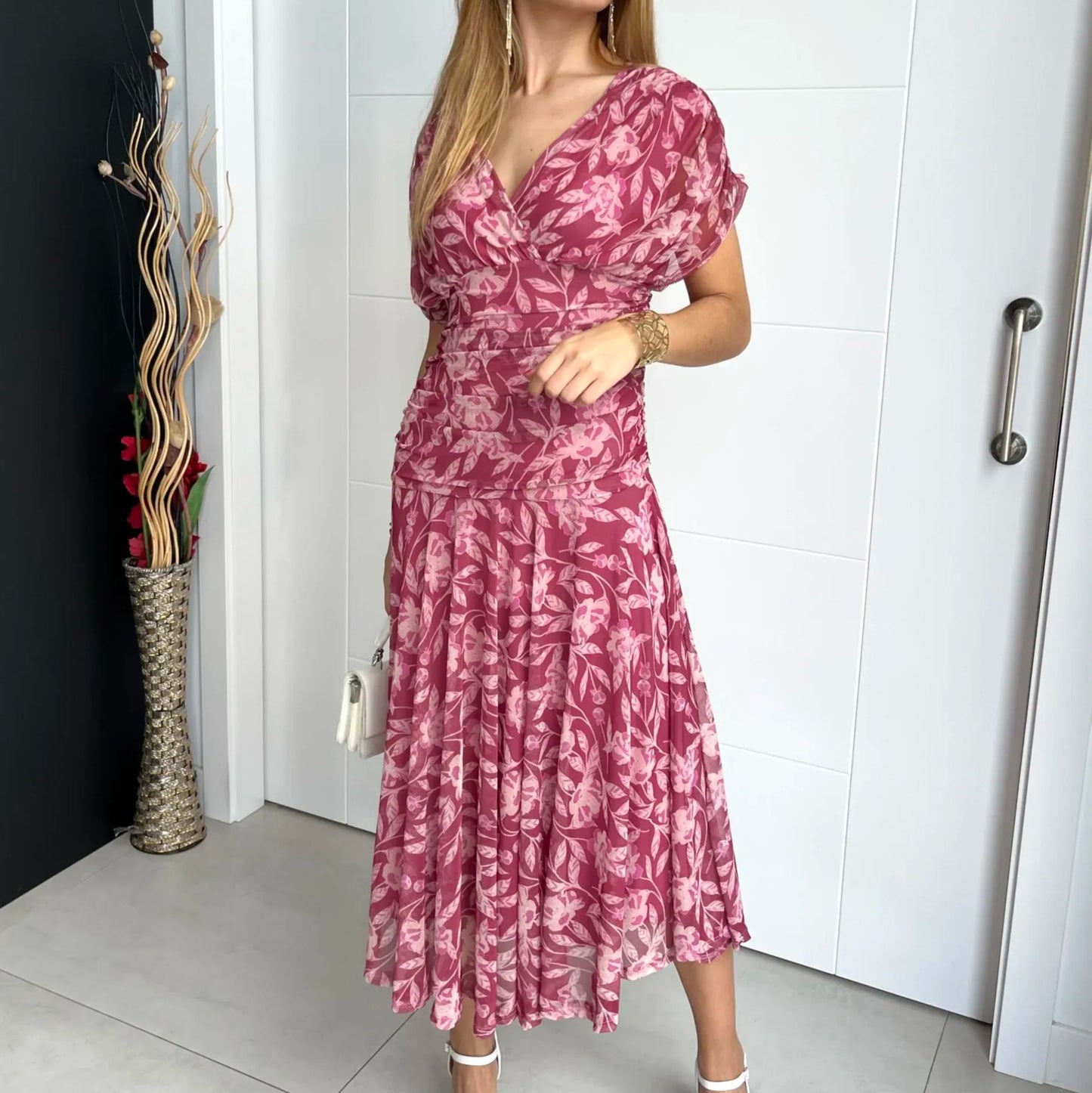 Chic Off-Shoulder Printed Summer Dress for Effortless Style and Comfort 4