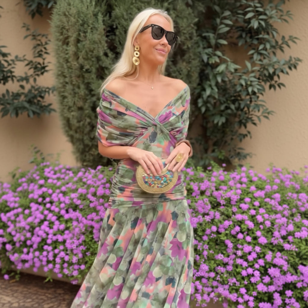 Chic Off-Shoulder Printed Summer Dress for Effortless Style and Comfort 6