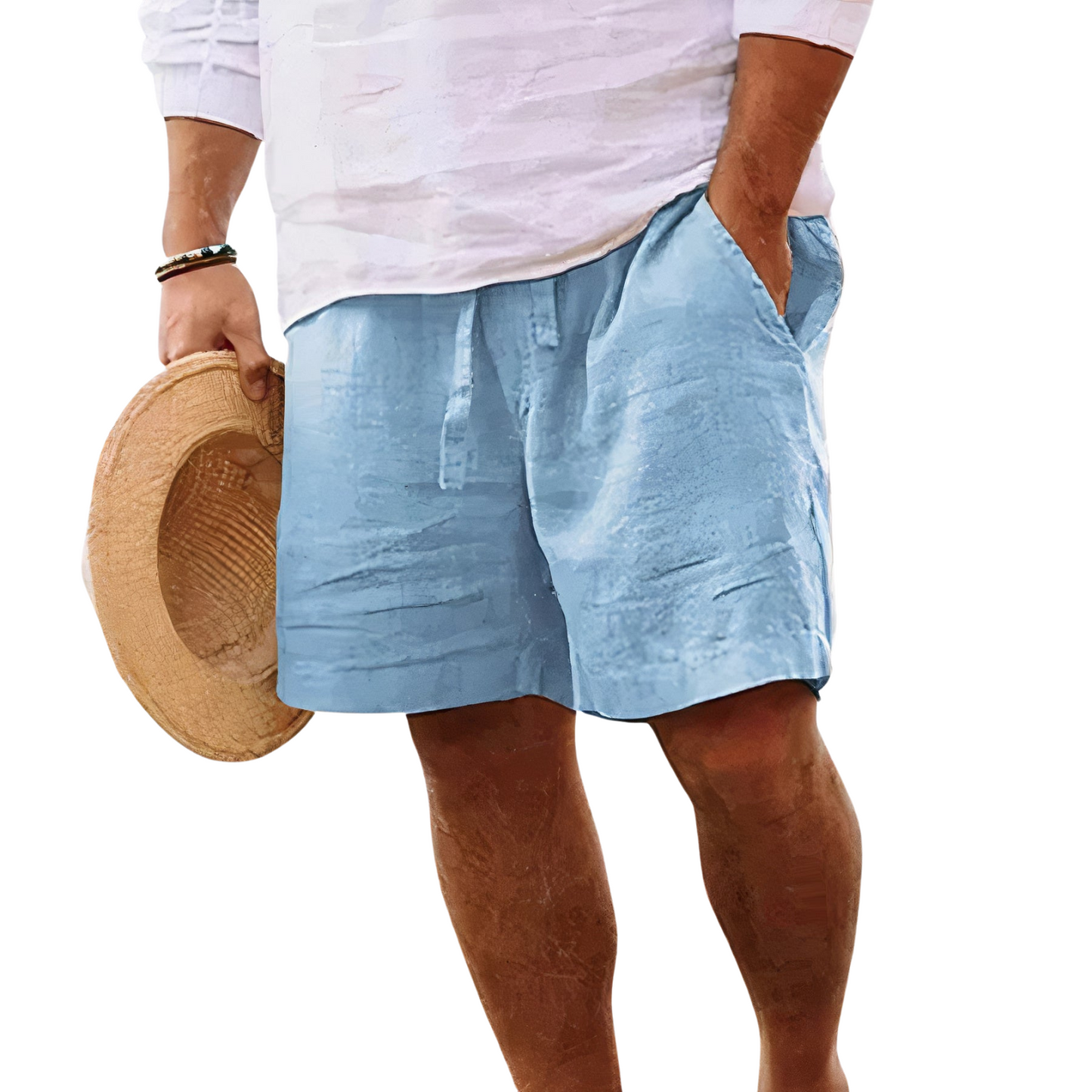ComfortBlend - Lightweight Cotton Linen Shorts with Drawstring Waist 4