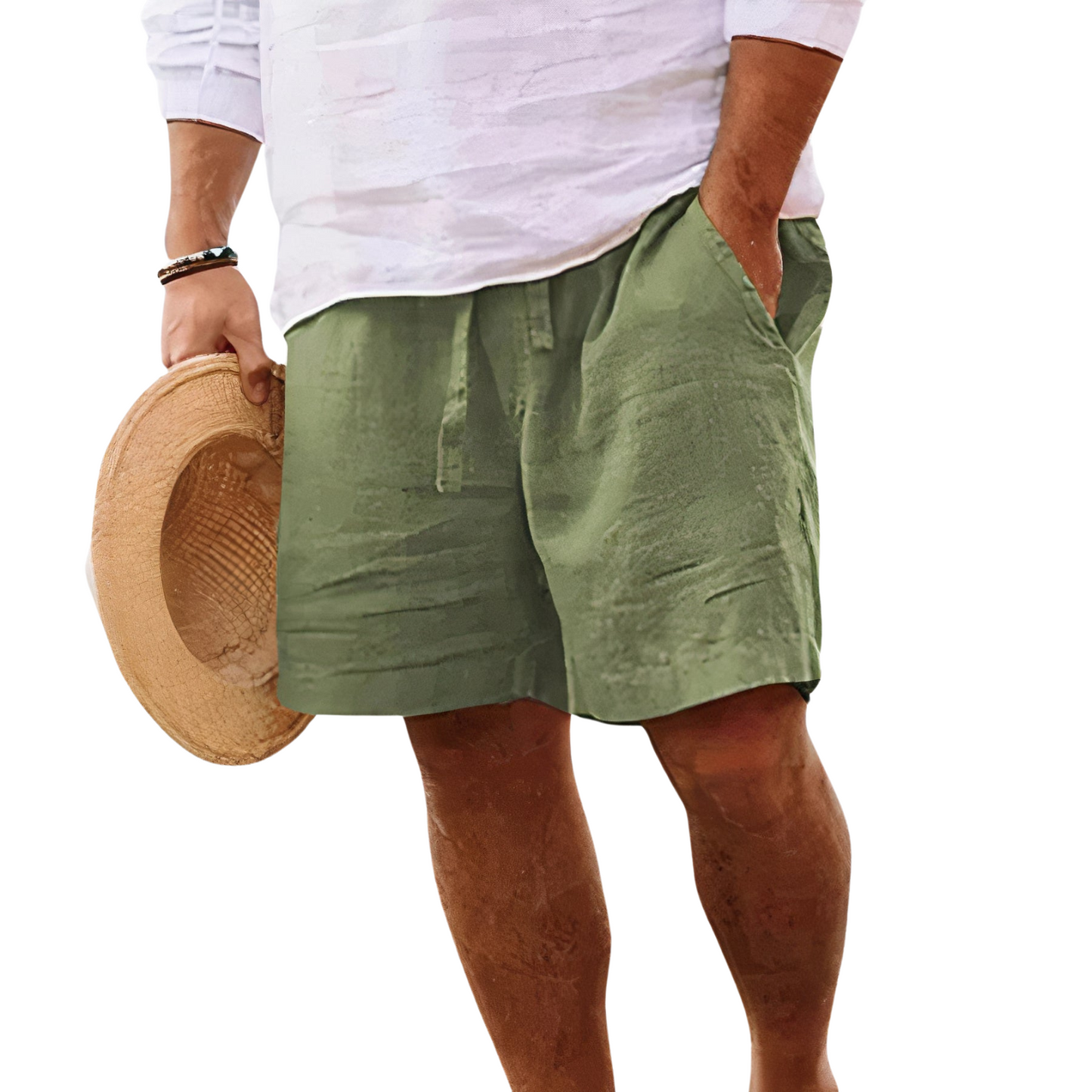 ComfortBlend - Lightweight Cotton Linen Shorts with Drawstring Waist 7