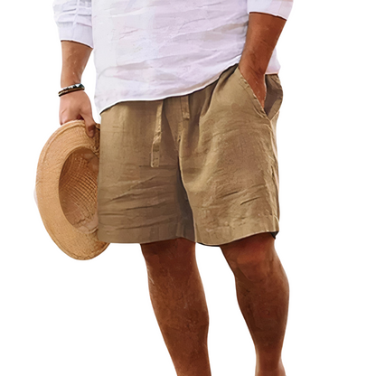 ComfortBlend - Lightweight Cotton Linen Shorts with Drawstring Waist 9