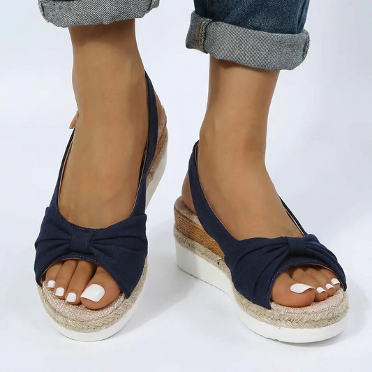 Comfortable Espadrille Wedge Sandals with Twisted Front Strap for Summer Style 0