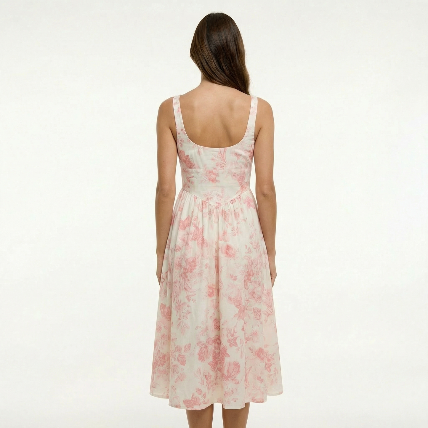 Coral Floral Midi Dress for Effortless Summer Style and Comfort 2