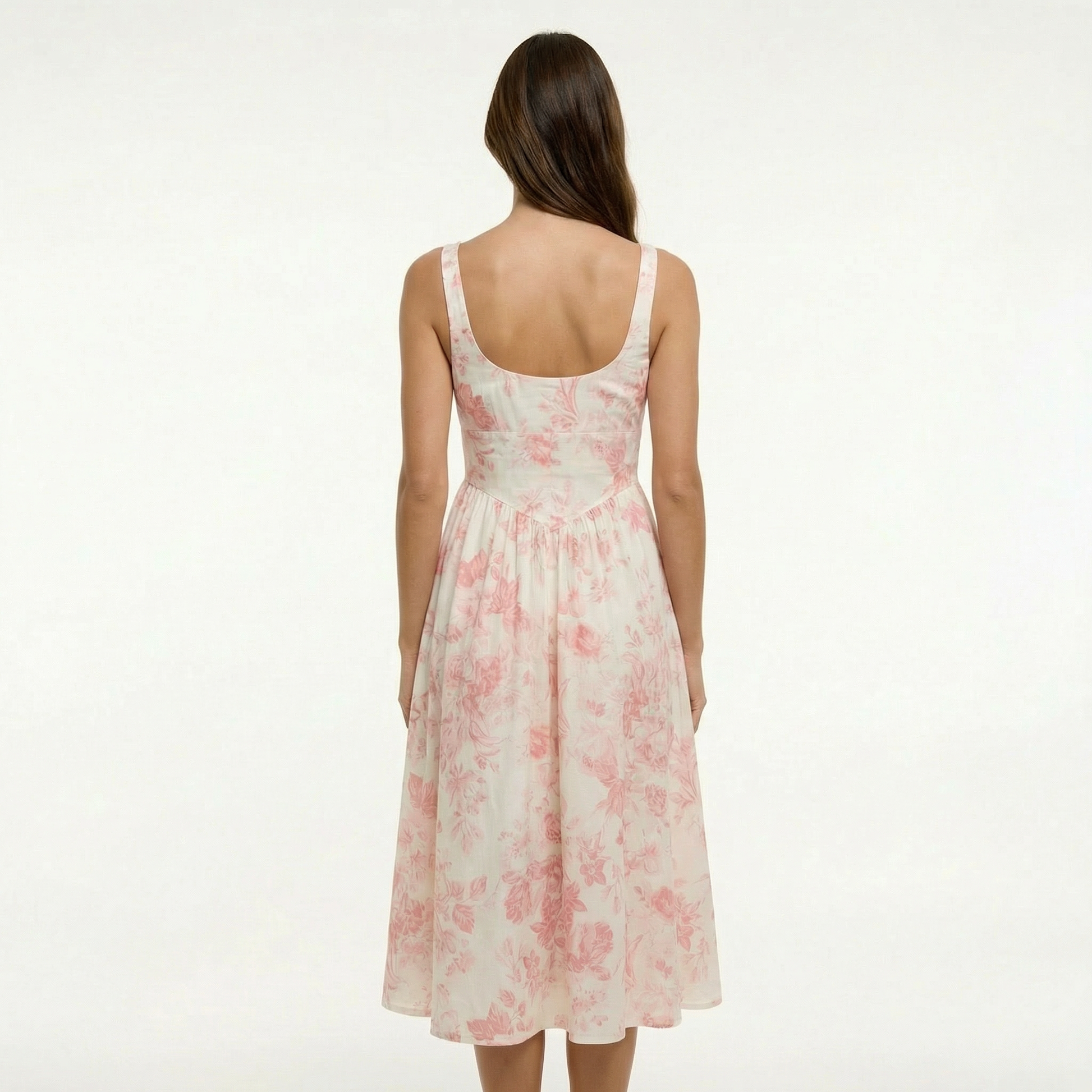 Coral Floral Midi Dress for Effortless Summer Style and Comfort 2