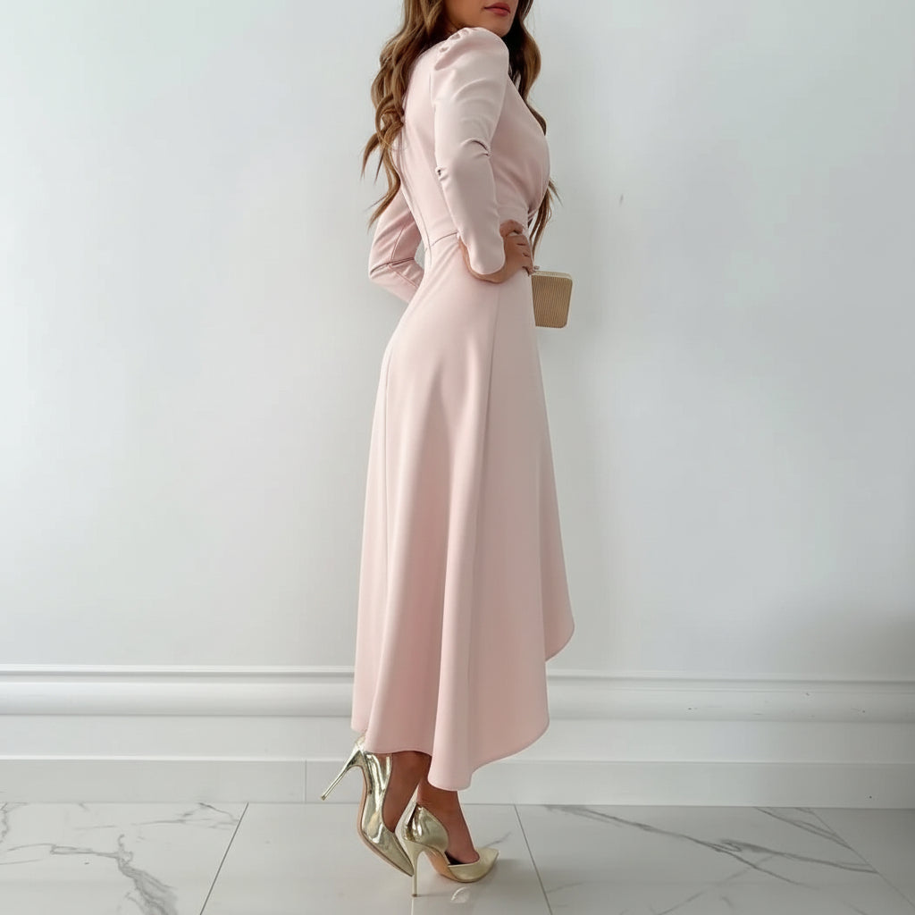 Sleek Midi Dress V Neck