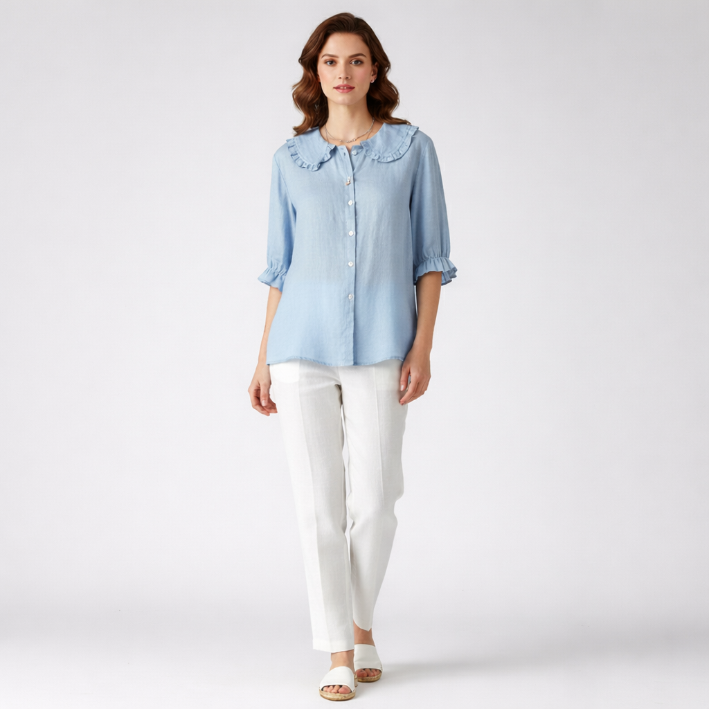 Chic Ruffled Collar Blouse