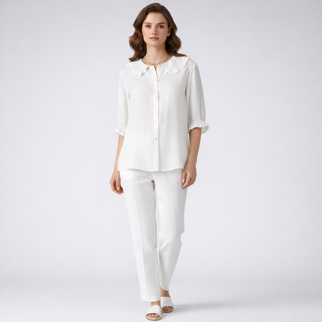 Chic Ruffled Collar Blouse