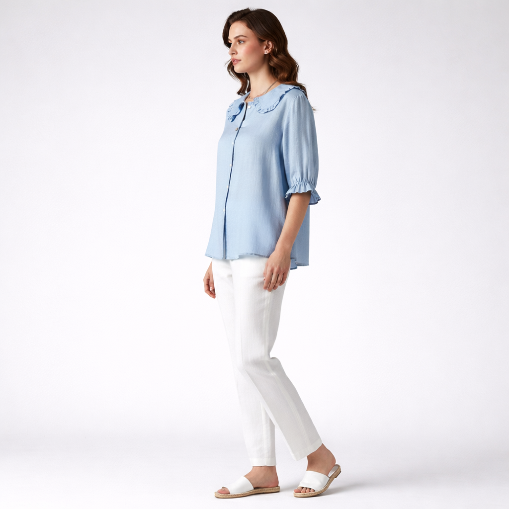 Chic Ruffled Collar Blouse