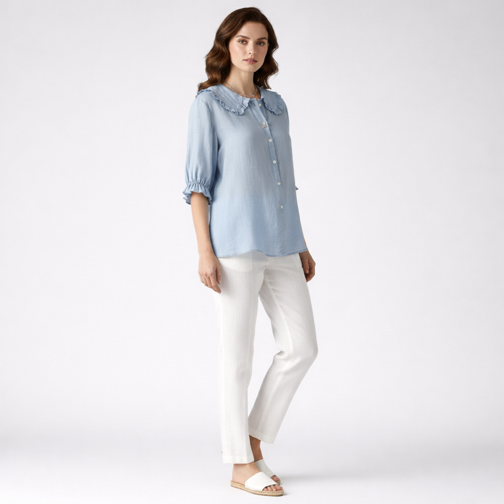 Chic Ruffled Collar Blouse