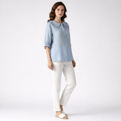 Chic Ruffled Collar Blouse