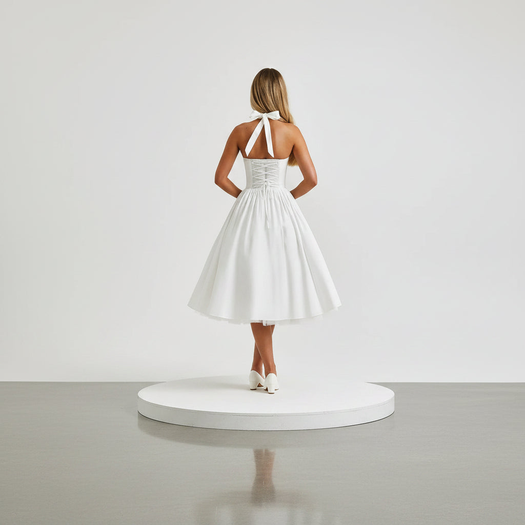 Elegant A-Line Midi Dress for Wedding Guest, Summer and Cocktail Events 2