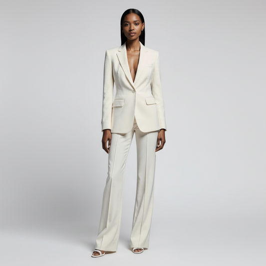 Elegant Blazer and Wide Leg Trousers Set for Timeless Style 0