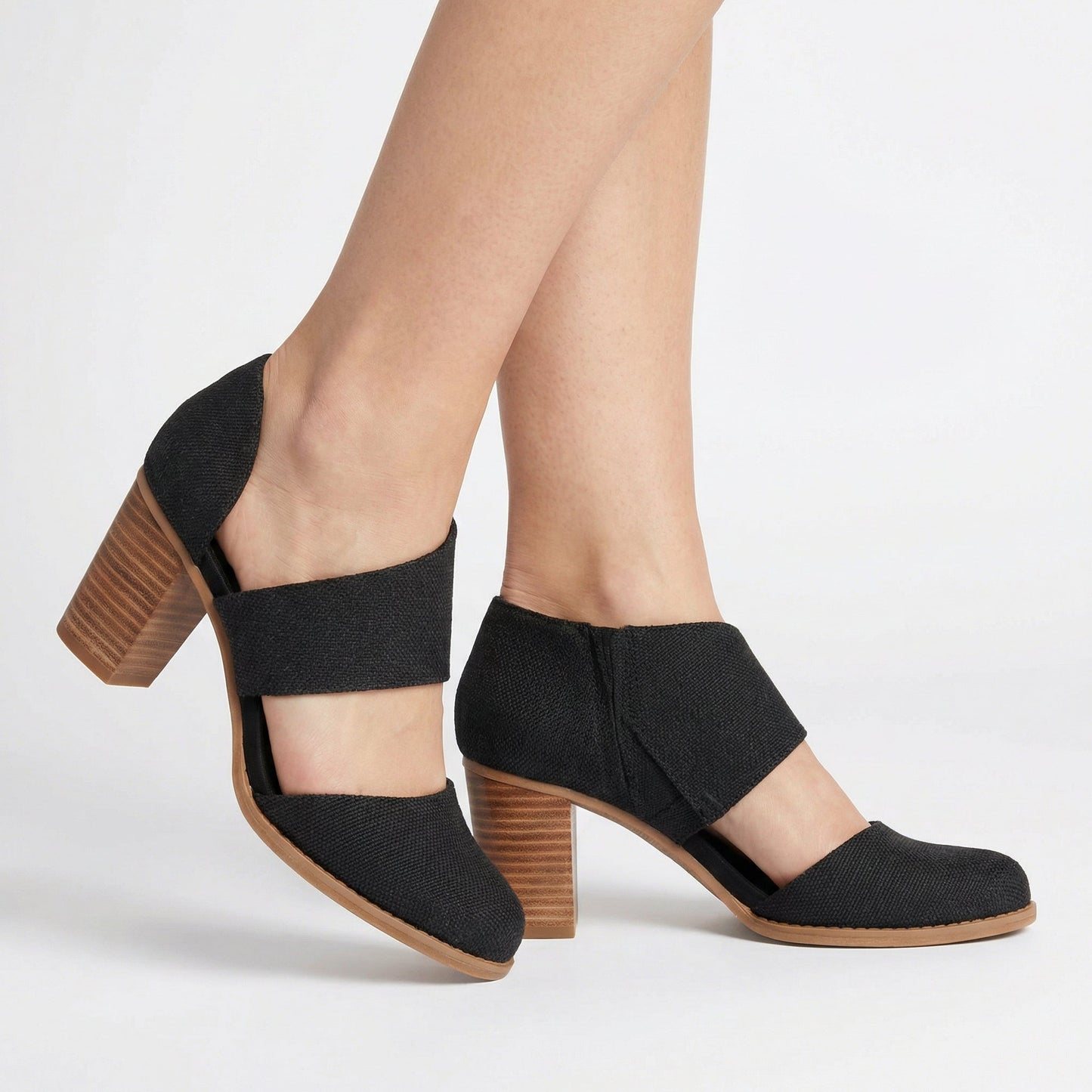 Elegant Closed Toe Wedge Heels with 3-Inch Leather-Wrapped Heel 0