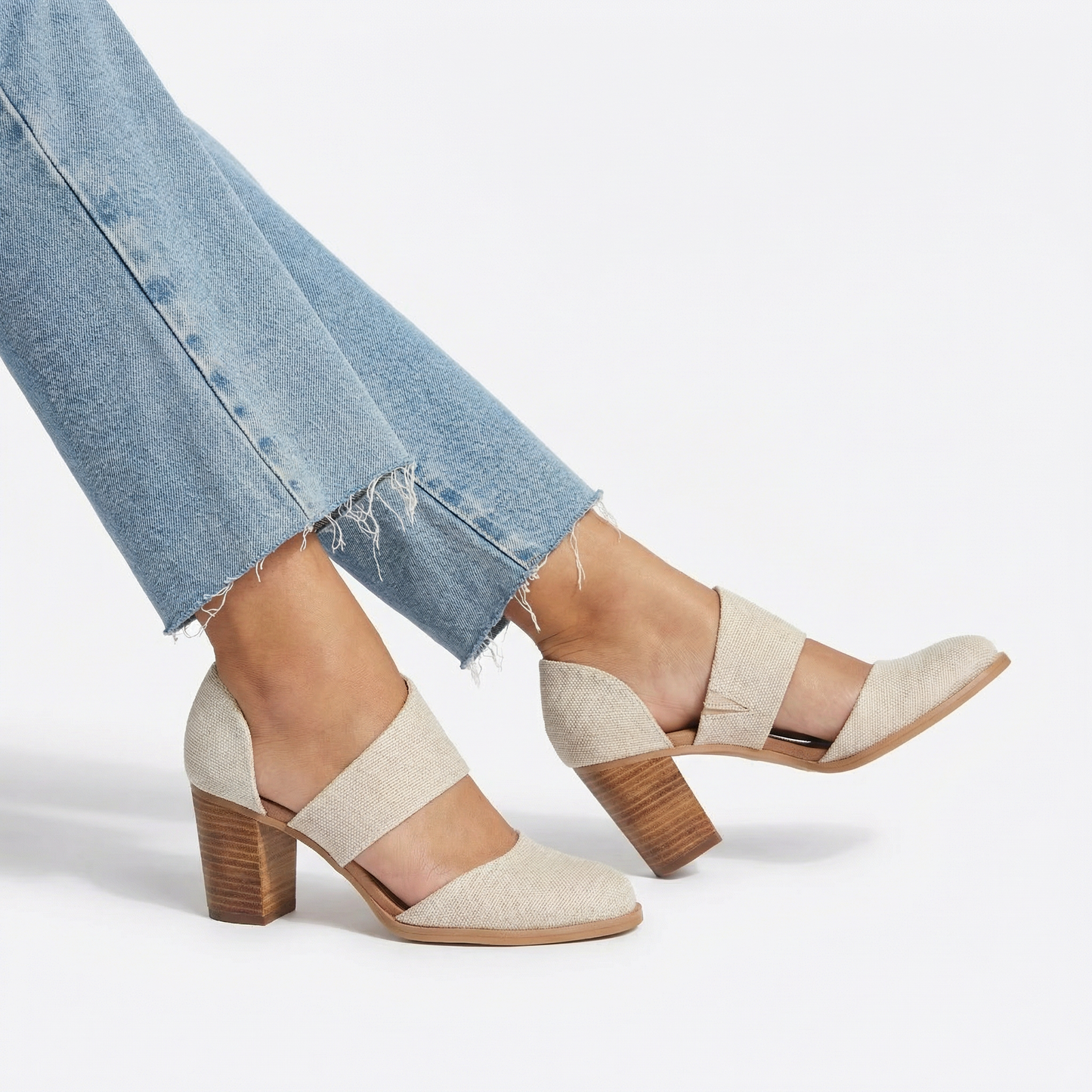Elegant Closed Toe Wedge Heels with 3-Inch Leather-Wrapped Heel 5