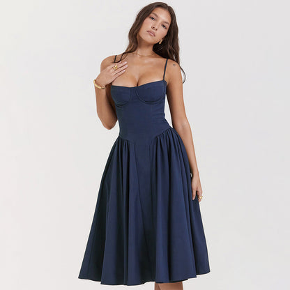Elegant Corset Midi Dress - Adjustable Straps, Flattering Fit for Cocktail & Formal Events 5