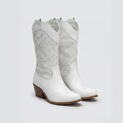 Elegant High Leather Cowboy Boots for Timeless Style and Comfort 1