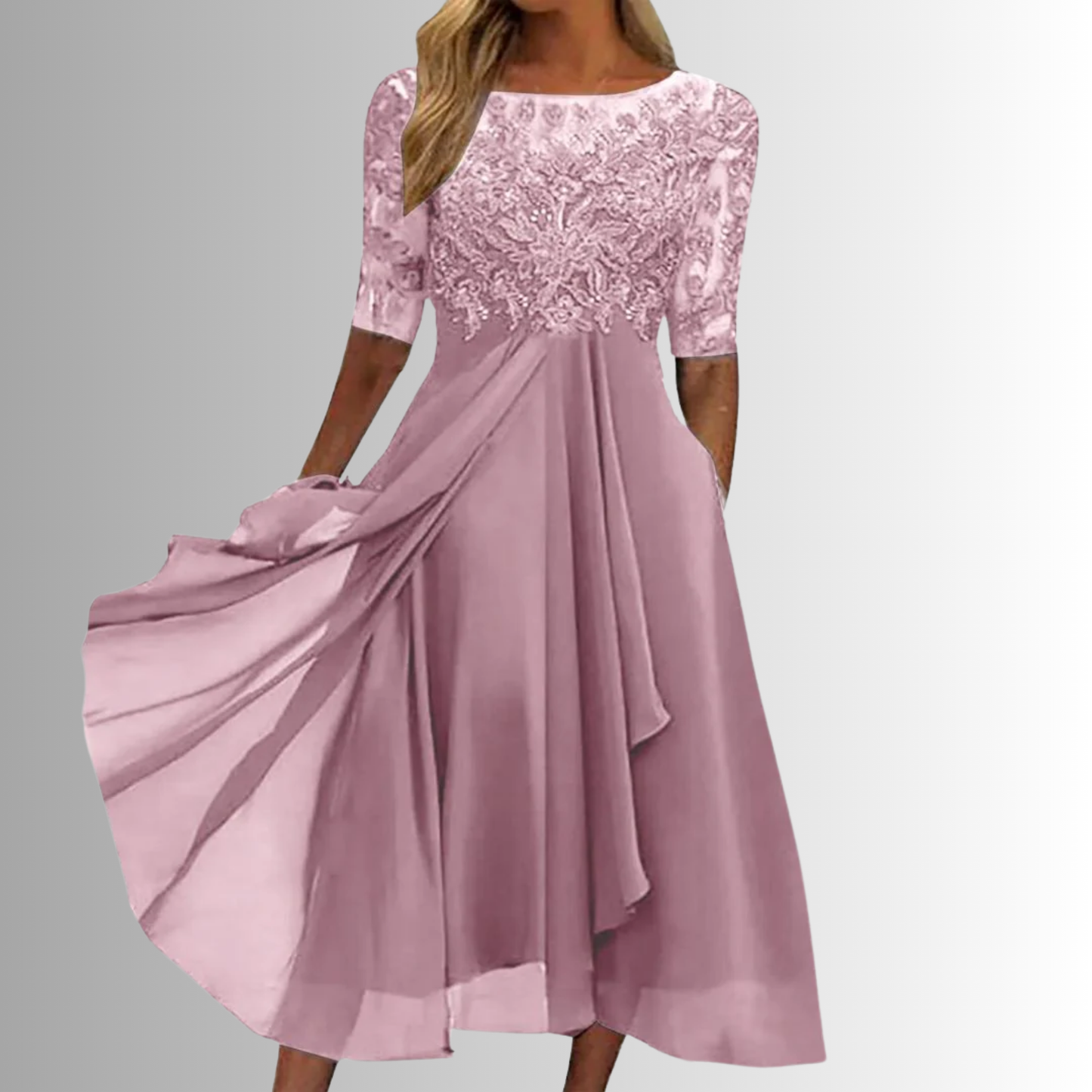 Elegant Lace Cocktail Dress for Wedding Guests and Formal Events 2