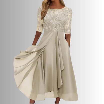 Elegant Lace Cocktail Dress for Wedding Guests and Formal Events 3