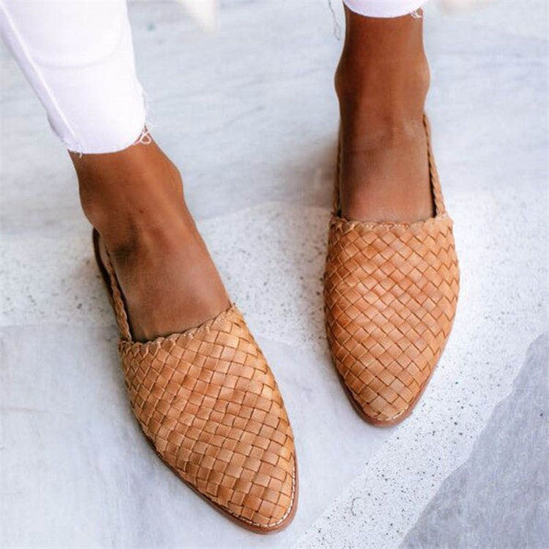 Elegant Leather Woven Sandals - Comfortable Summer Style with Adjustable Buckle 2