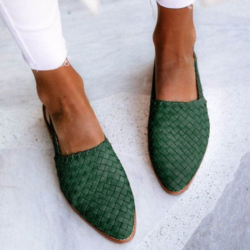 Elegant Leather Woven Sandals - Comfortable Summer Style with Adjustable Buckle 4