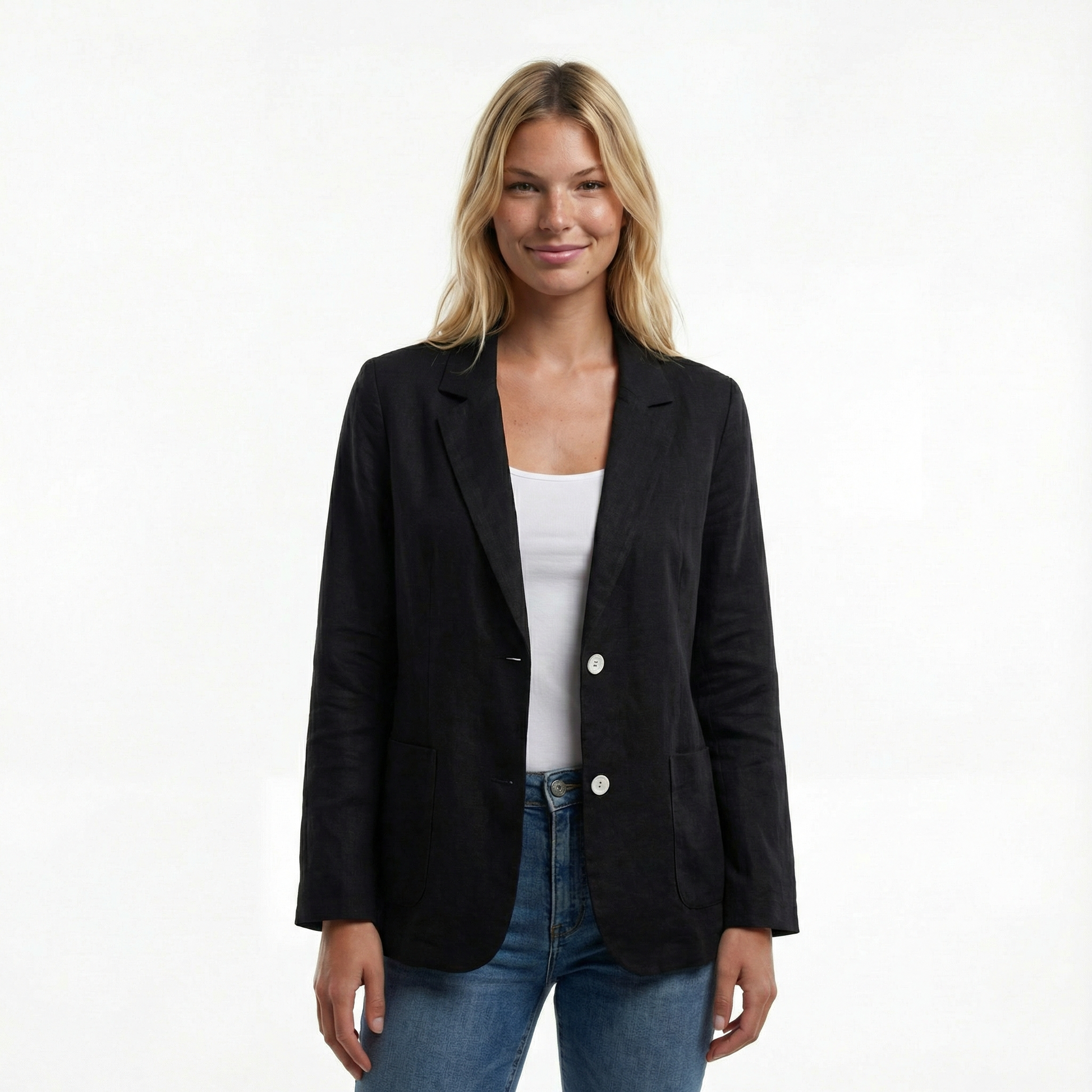 Elegant Linen Blazer - Lightweight Breathable Fabric for Effortless Style 1