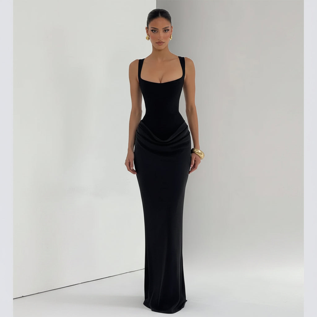 Elegant Maxi Dress with Modern Pleated Design for Summer Events 7