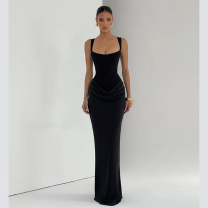 Elegant Maxi Dress with Modern Pleated Design for Summer Events 7