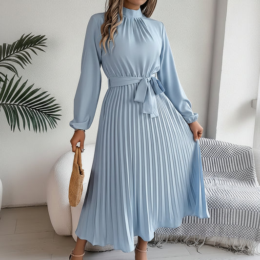 Elegant Pleated Midi Dress for Formal Events and Wedding Guests 0