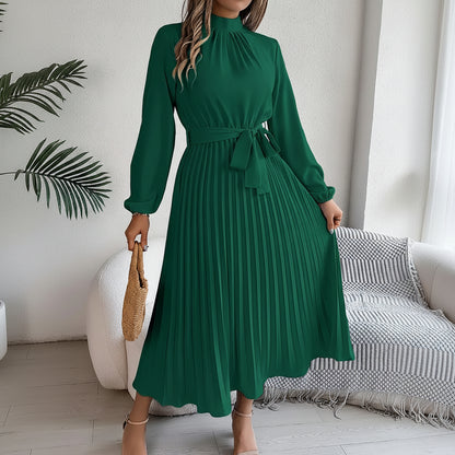 Elegant Pleated Midi Dress for Formal Events and Wedding Guests 1