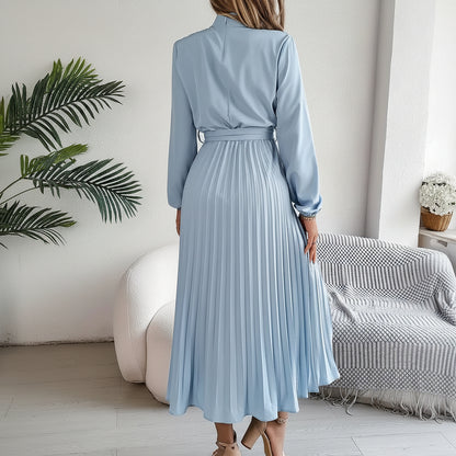 Elegant Pleated Midi Dress for Formal Events and Wedding Guests 6