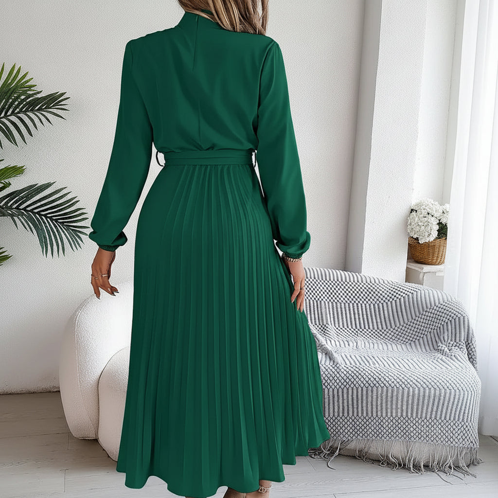 Elegant Pleated Midi Dress for Formal Events and Wedding Guests 7