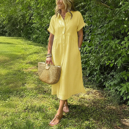 Elegant Striped Shirt Dress for Effortless Warm-Weather Style and Versatile Fashion 1