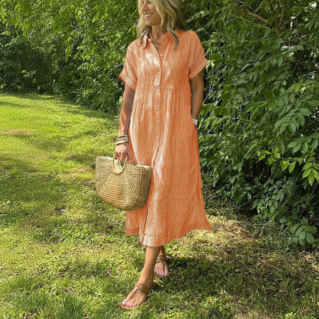 Elegant Striped Shirt Dress for Effortless Warm-Weather Style and Versatile Fashion 2