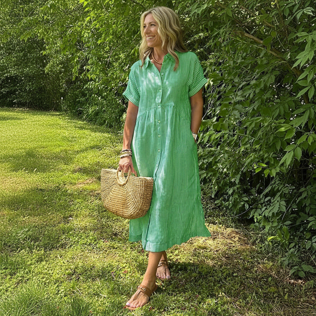 Elegant Striped Shirt Dress for Effortless Warm-Weather Style and Versatile Fashion 3