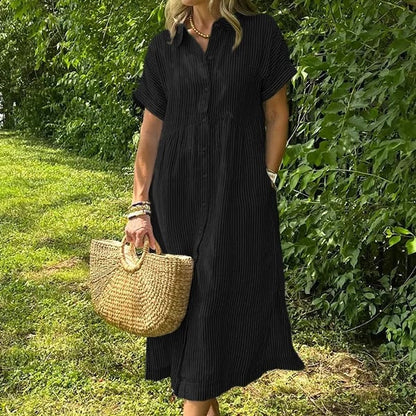 Elegant Striped Shirt Dress for Effortless Warm-Weather Style and Versatile Fashion 7