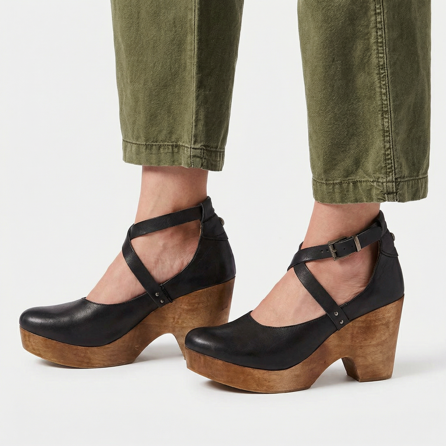 Elegant Wedge Heels for Women with Adjustable Ankle Strap for All-Day Comfort 2
