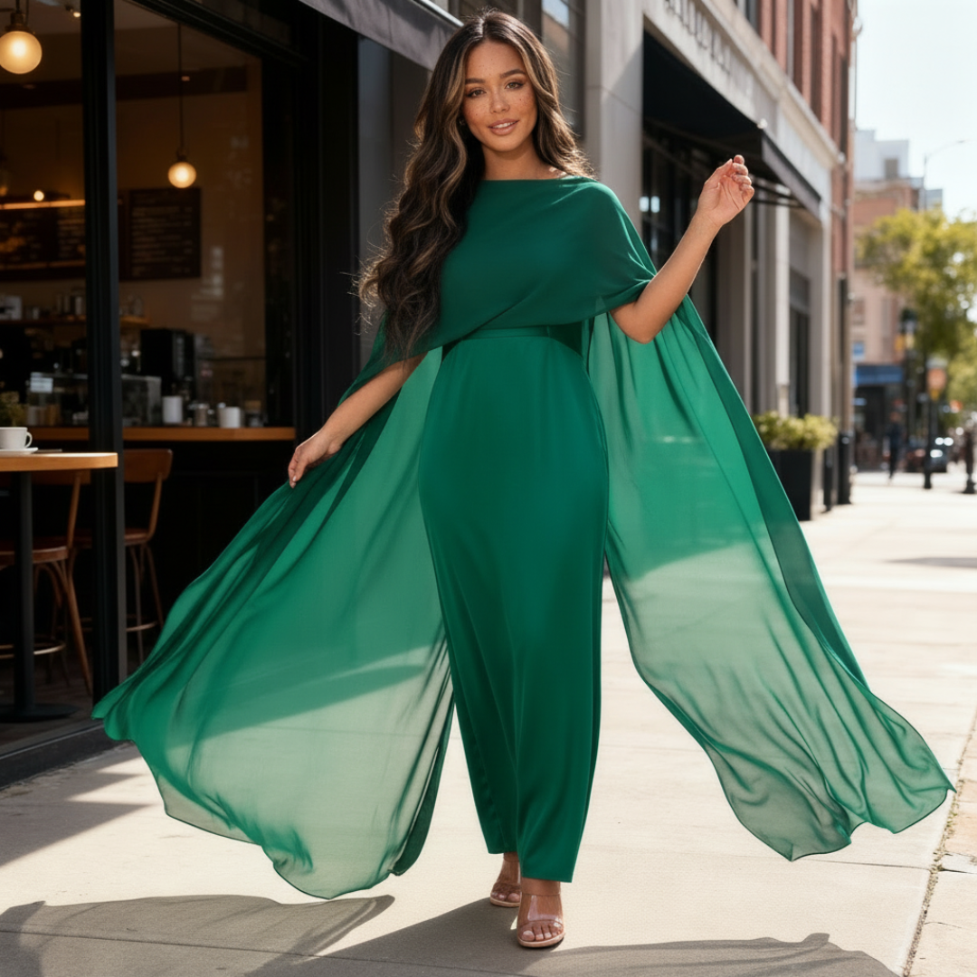 Luxurious Maxi Dress Cape