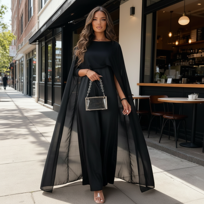 Luxurious Maxi Dress Cape