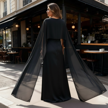 Luxurious Maxi Dress Cape