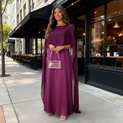 Luxurious Maxi Dress Cape