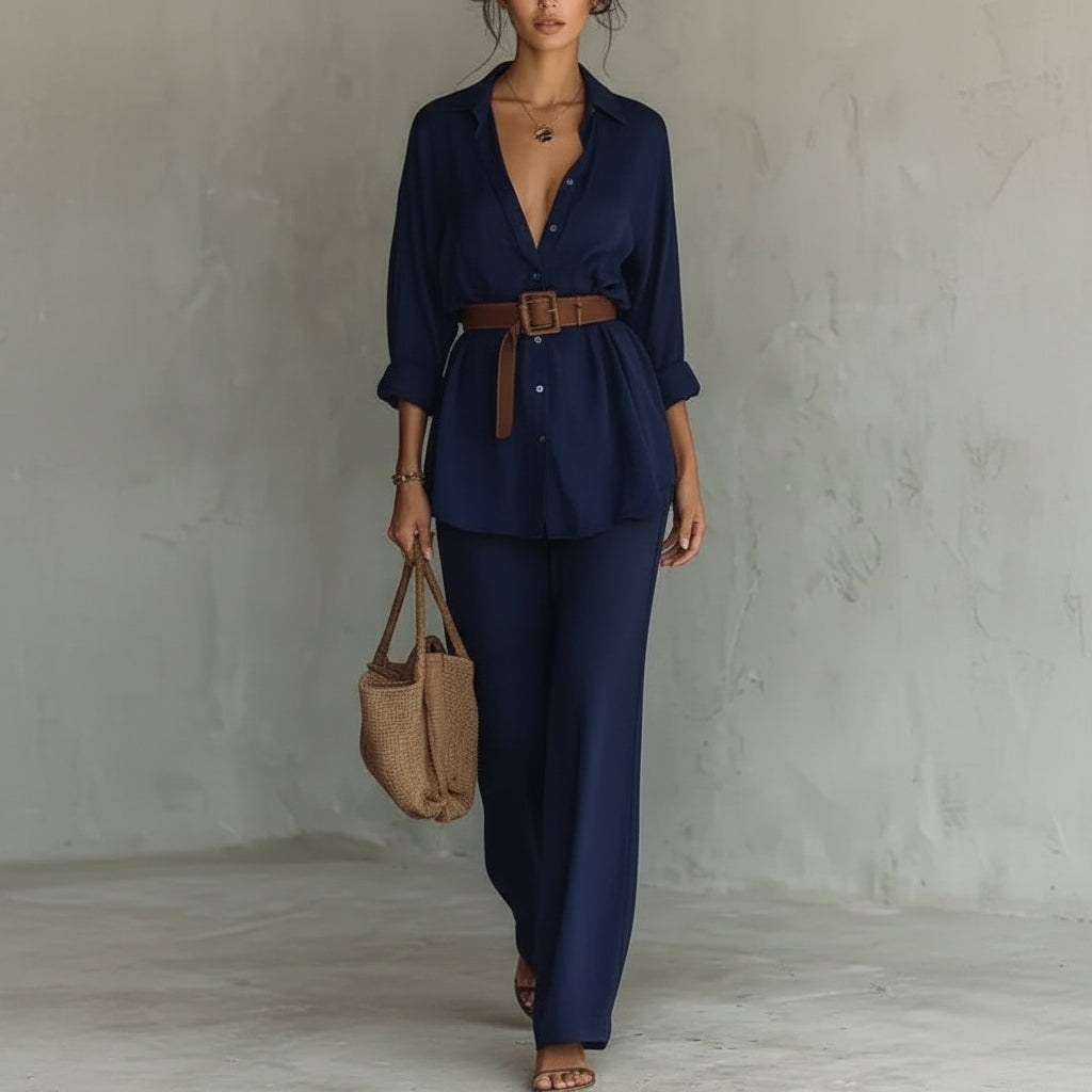 Chic Lapel Wrap Maxi Dress