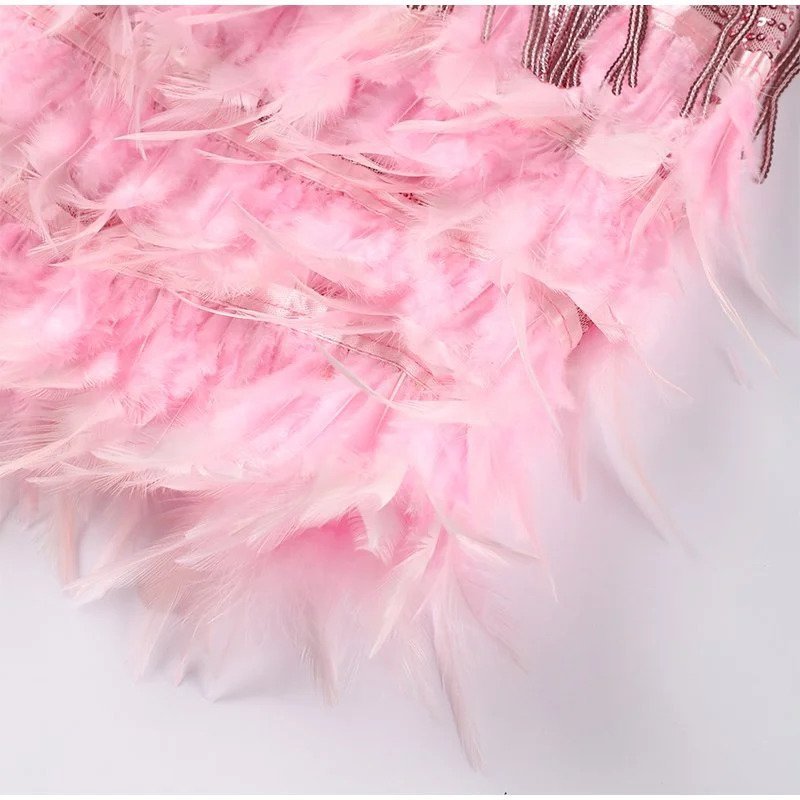 Feather Mini Cocktail Dress for Effortless Glamour and Style 8