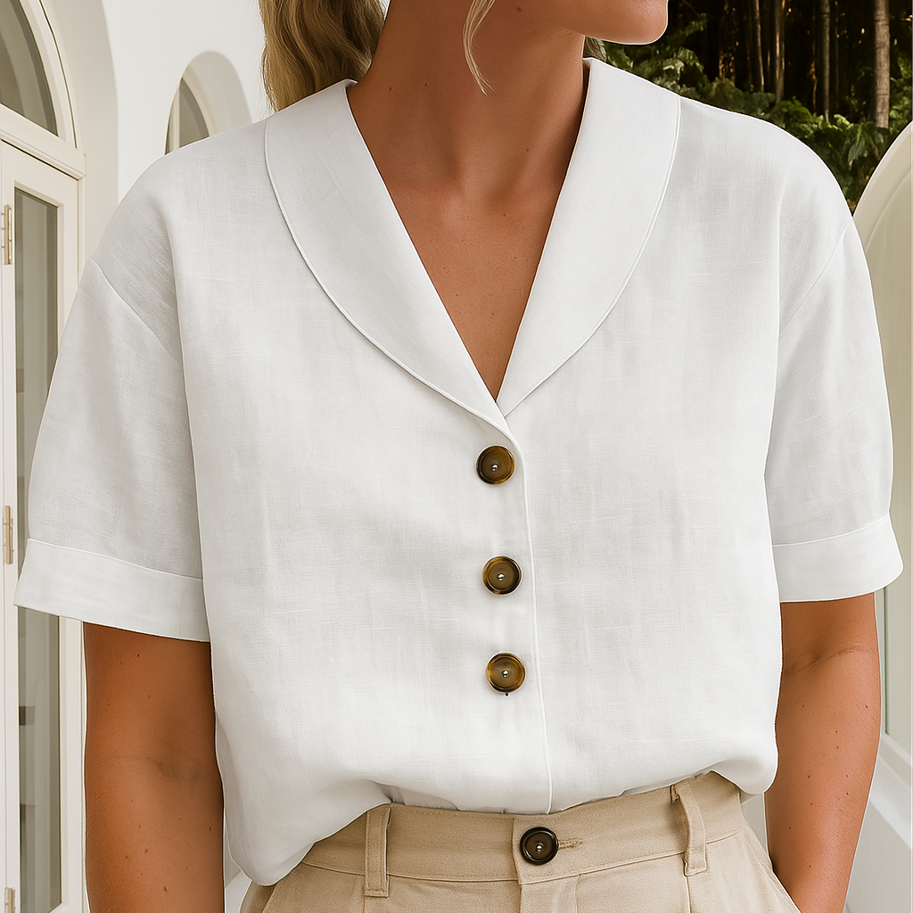 Casual Button Front Blouse