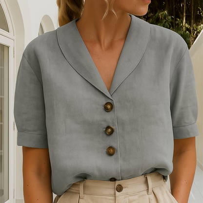 Casual Button Front Blouse