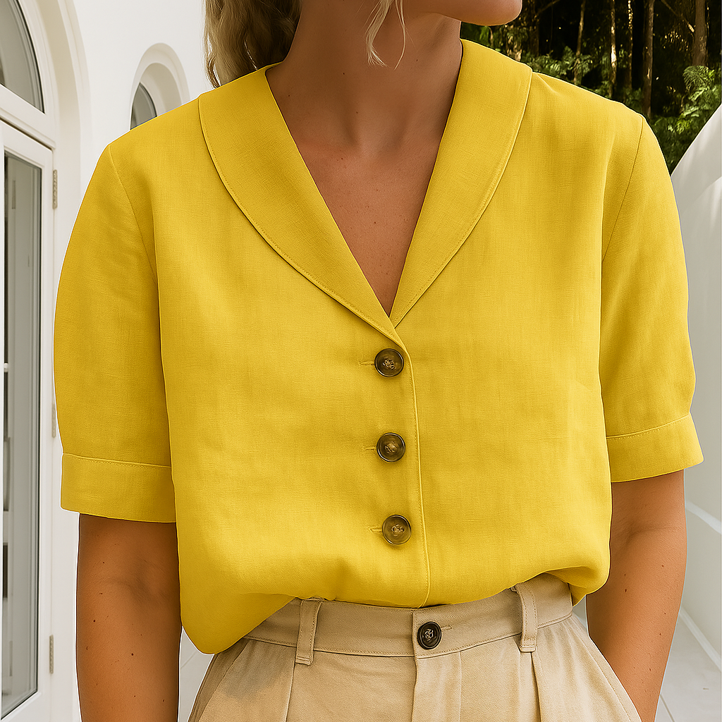 Casual Button Front Blouse