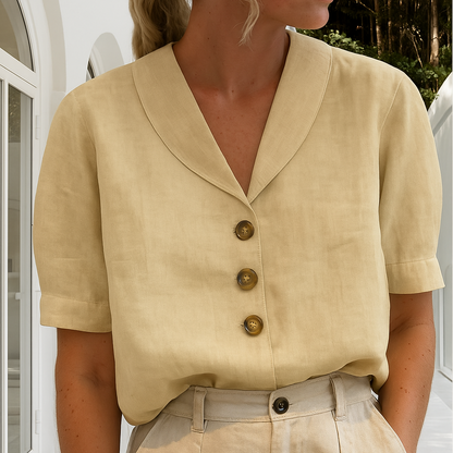 Casual Button Front Blouse