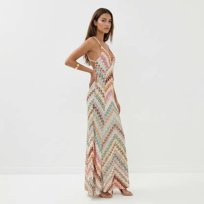 Striped Knit Maxi Dress