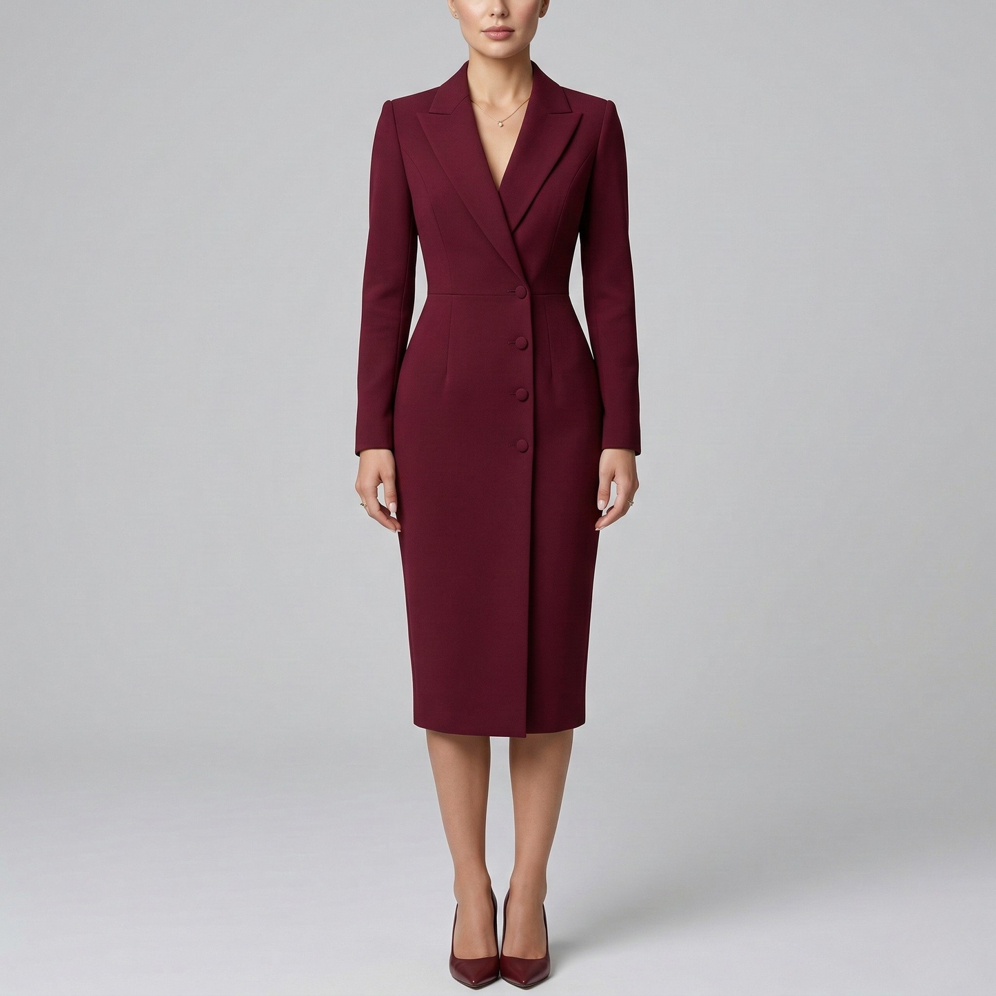 Sleek Blazer Midi Dress